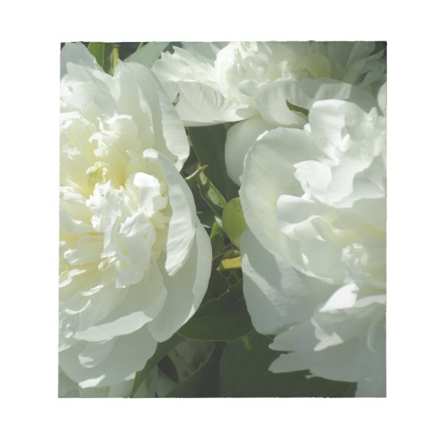 White Peonies Anteckningsblock (Framsida)