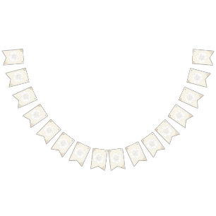 White Peonies Blommar Bröllop Vimplar