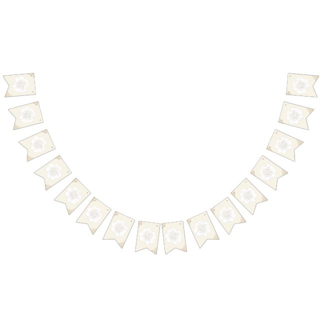 White Peonies Blommar Bröllop Vimplar (Alla)