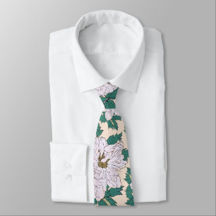 White Peonies & Grönt Löv Slips