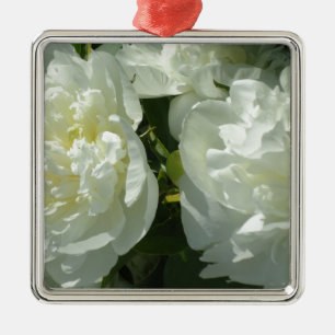White Peonies Julgransprydnad Metall