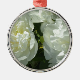White Peonies Julgransprydnad Metall