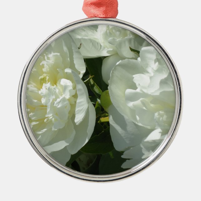White Peonies Julgransprydnad Metall (Framsidan)