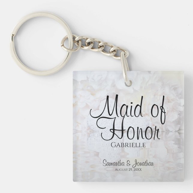 White Peonies Maid of honor Wedding Favor (Framsidan)