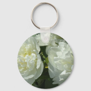 White Peonies Nyckelring