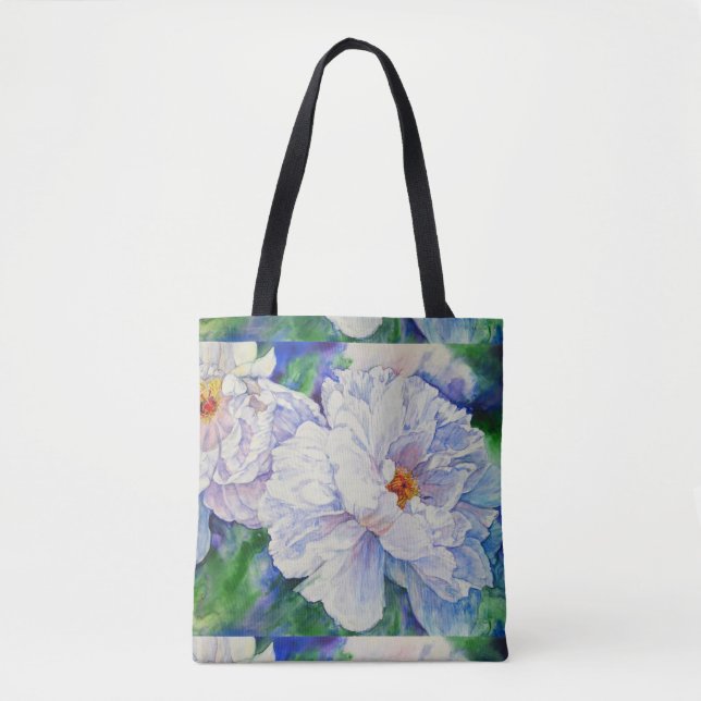 White Peonies Tygkasse (Framsida)
