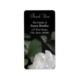 White Peony 1 Tack etiketter Adressetikett