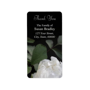 White Peony 1 Tack etiketter Adressetikett