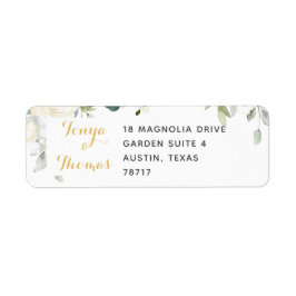 White Peony Epiphany Bröllop Returadress Returadress Etikett