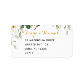 White Peony Epiphany Bröllop, segeletikett Adressetikett