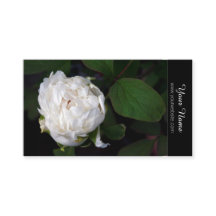 White Peony Floral Photography Affärskorts