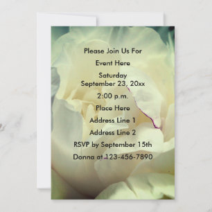 White Peony Flower Petals-inbjudan Inbjudningar