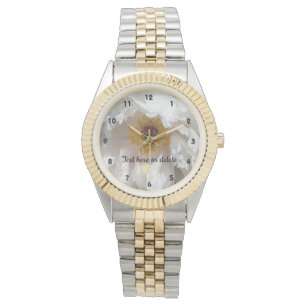 White Peony Flower Petals with Pollen Personlig Armbandsur