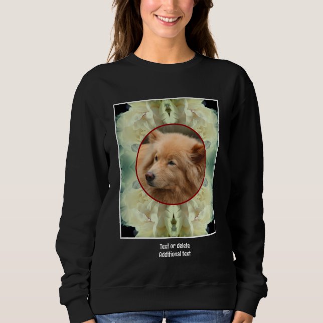 White Peony Flower Skapar ditt eget Pet Photo T Shirt (Framsida)