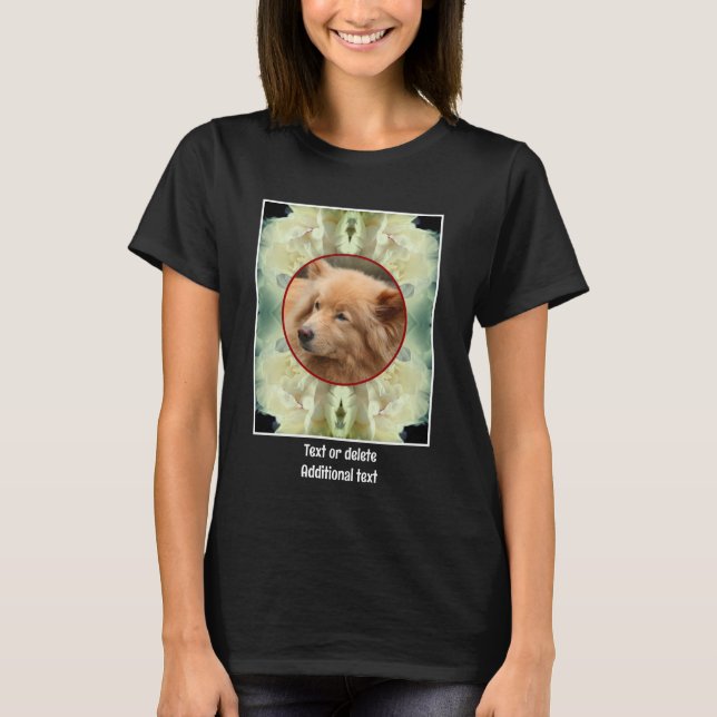 White Peony Flower Skapar ditt eget Pet Photo T Shirt (Framsida)