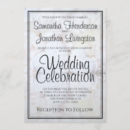 White Peony Flowers & Hearts Reflection Bröllop Inbjudningar