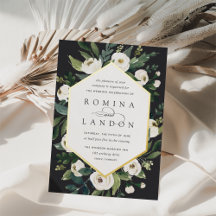 White Peony | Geometrisk Blommigt Ram Bröllop