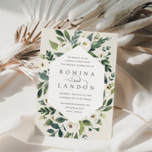 White Peony | Geometrisk Blommigt Ram Bröllop