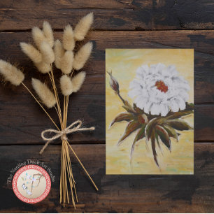 White Peony Julkort