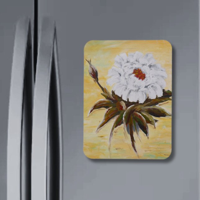 White Peony Magnet (Skapare uppladdad)