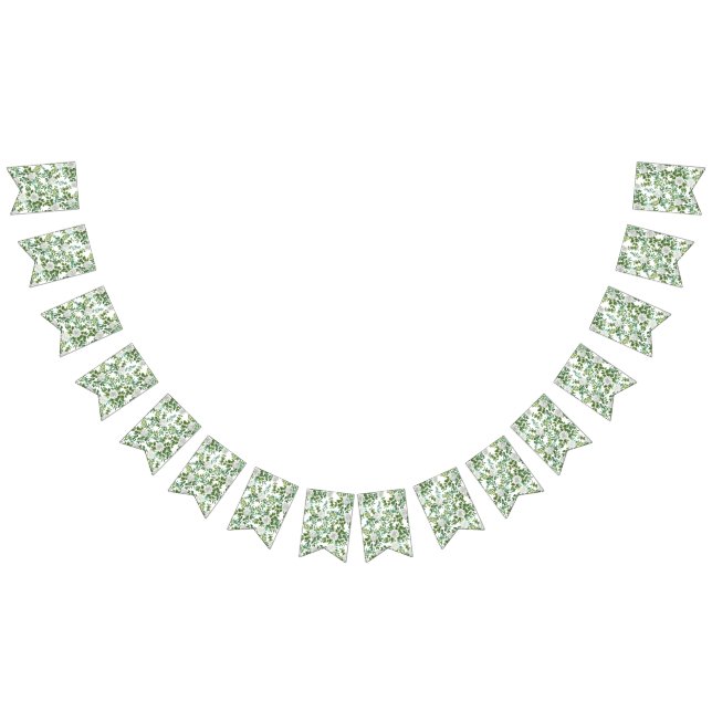 White Peony & Ro Blommigt Bröllop Vimplar (Alla)