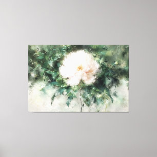 *~* White PEONY TV2 Art Stretched Kanvastryck
