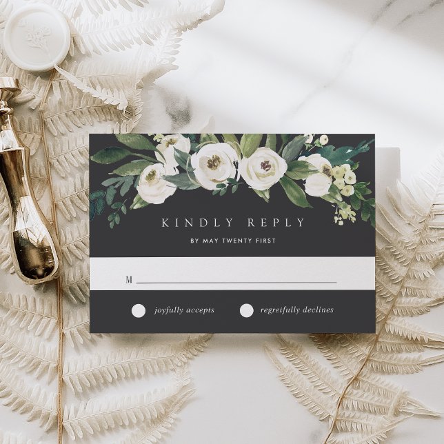 White Peony | Vattenfärgning Blommigt Bröllop OSA Kort (Skapare uppladdad)