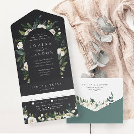 White Peony | Vattenfärgsfärg Blommigt Arch Bröllo
