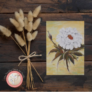 White Peony Vykort