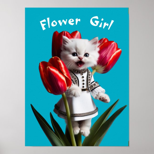 White Persian Flower Girl Poster (Framsidan)