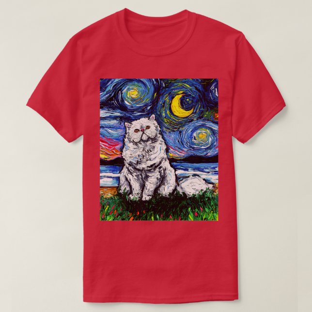 White Persian Night T Shirt (Design framsida)