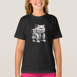 White Persian Robot T Shirt