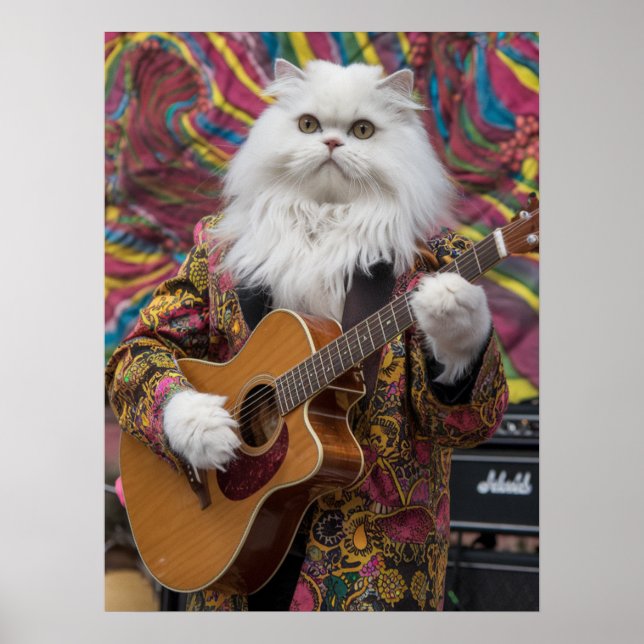 White Persian Rocker Poster (Framsidan)