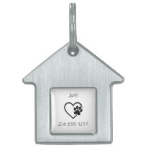 White Personalized Dog ID Tag Name & Phone