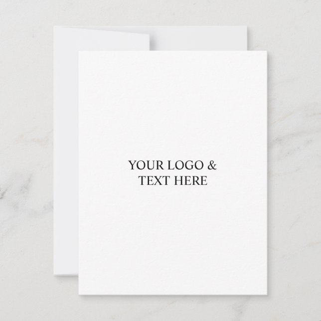 White Personalized – Your Logo & Text Here Anteckningskort (Framsida)
