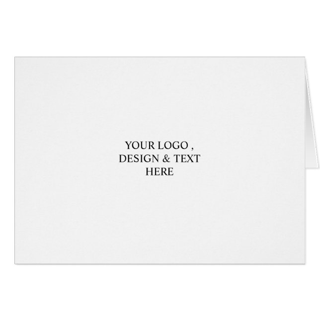 White Personalized – Your Logo & Text Here Hälsningskort (Framsidan Horizontal)
