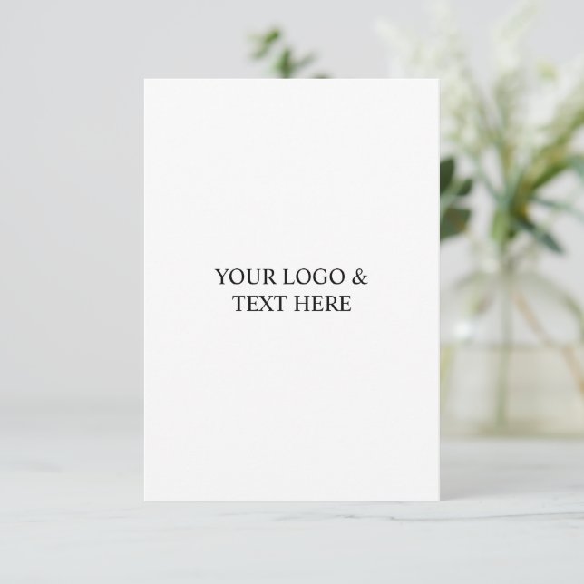 White Personalized – Your Logo & Text Here Inbjudningar (Stående Fram)