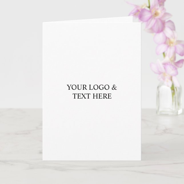 White Personalized – Your Logo & Text Here Kort (Orkide)