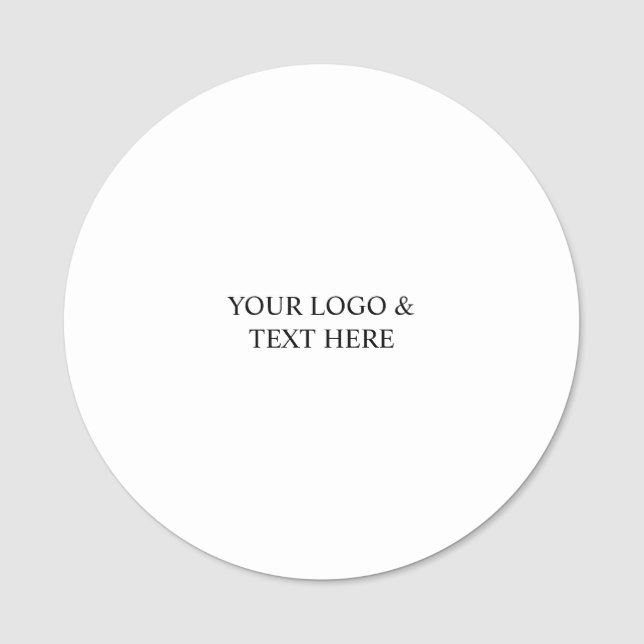 White Personalized – Your Logo & Text Here Namnbricka (Framsida)