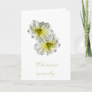 White Petunia Sympathy Kort