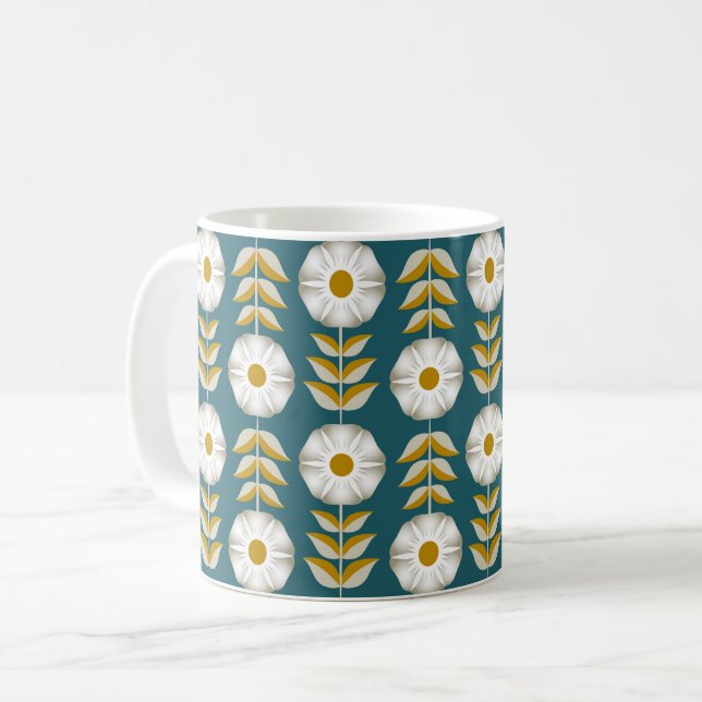 White Petunias Kaffemugg (Framsida vänster)