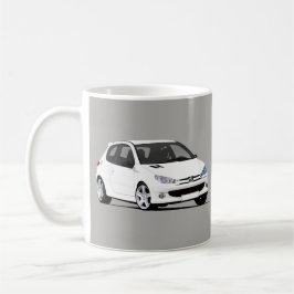White Peugeot 206 GTi x 2 bilder Kaffemugg