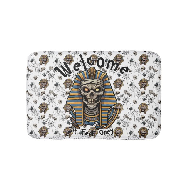 🤍 White Pharaoh Mummy Doormat 🎃 👑 Badrumsmatta (Framsidan)
