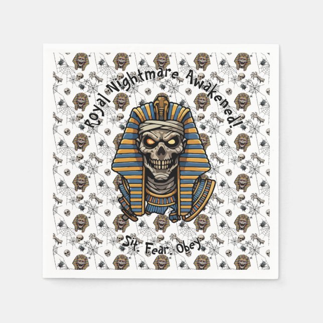 🤍 White Pharaoh Mummy Napkins 🎃 👑 Pappersservett (Framsidan)