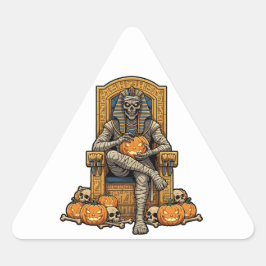 🤍 White Pharaoh Mummy Stickers 🎃 👑 Triangelformat Klistermärke