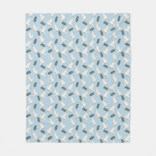 White Pigeon Throw Blanket Dova, fåglar Fleecefilt
