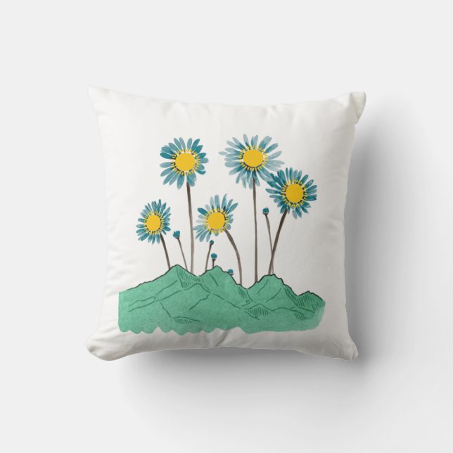 White Pillow with Kazakhstan Cultural Design Kudde (Framsida)