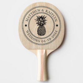 White Pine Ananas Bröllopskam & Namn Pingisracket