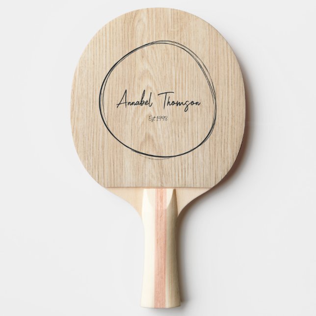 White Pine Name in Drawn Circle  Pingisracket (Framsidan)