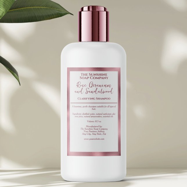 White pink foil waterproof cosmetics bottle label mat etikett (Skapare uppladdad)